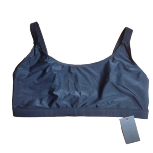 South Beach solid black bikini top adjustable, wide straps NWT size US 18